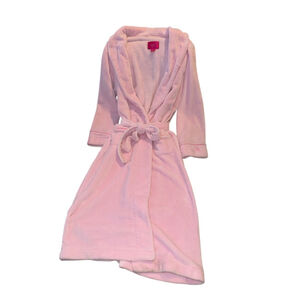 VS Pink Fluffy Robe Y2K Coquette Barbiecore Polyester Logo Cuff Size XL